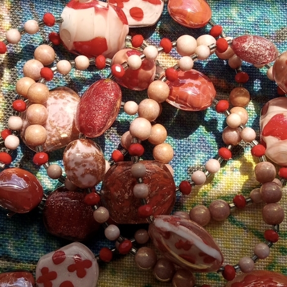 Antics Murrina Glass bead  necklace 22" long - Picture 13 of 17